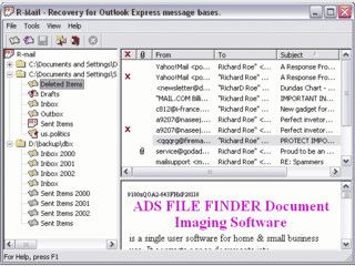 Wiederherstellung gelöschter E-Mails aus defekten DBX-Dateien.