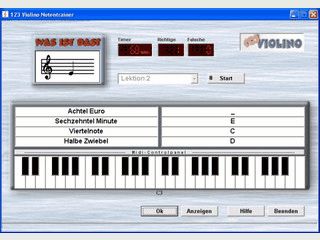 Umfangreiches leicht zu bedienendes Notenlernprogramm und Gehrtraining.