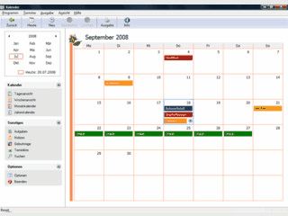 Terminkalender fr Aufgaben, Termine und Geburtstage.
