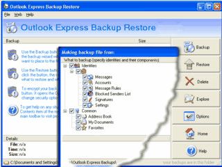 Sicherung und Wiederherstellung von Outlook Express Daten.