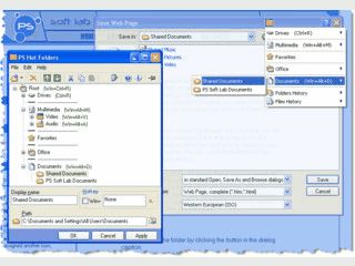 Erweitert die Windows Öffnen und Speichern Dialoge um einen Quickbutton