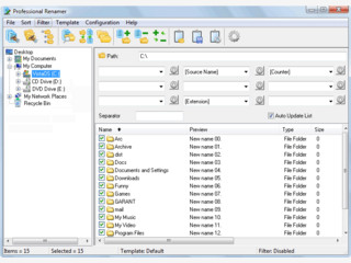 Professional Renamer ermöglicht das Umbenennen einer Gruppe von Dateien