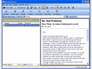 Tool zur Archivierung aller Outlook-Mails. Mit Volltext-Suche